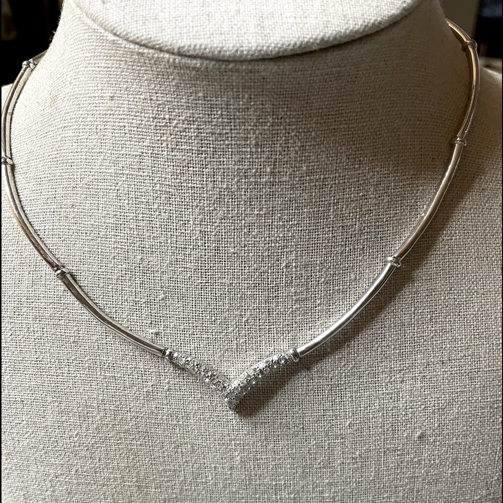 Pierre Balmain Swarovski crystal rhodium plated necklace